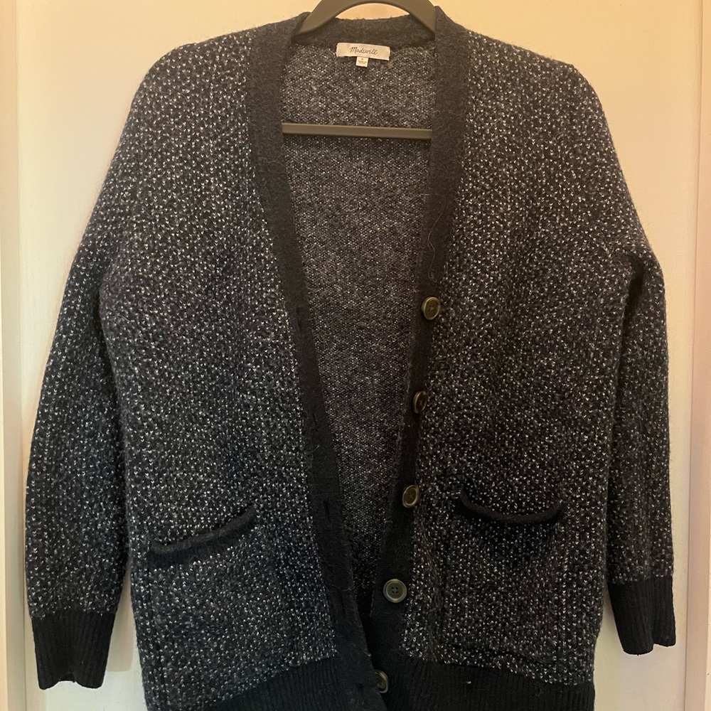 Madewell Blue and White Cardigan